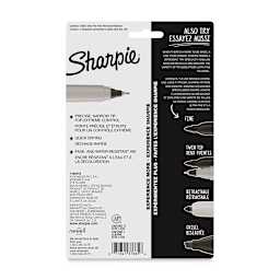 Sharpie Ultra-Fine Point Marker - Black, Pack of 5 (back of package)