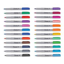 Sharpie Ultra-Fine Point Marker - Color Burst Colors, Set of 24, markers laid out