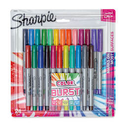 Sharpie Ultra-Fine Point Marker - Color Burst Colors, Set of 24, front of the packaging