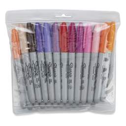 Sharpie Fine Point Permanent Markers - Assorted Colors, Set of 24, back of the packaging