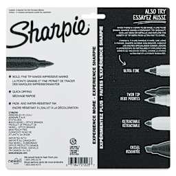Sharpie Fine Point Permanent Markers - Glam Pop Colors, Set of 12, back of the packaging