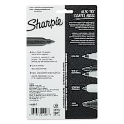 Sharpie Fine Point Permanent Markers - Glam Pop Colors, Set of 5, back of the packaging