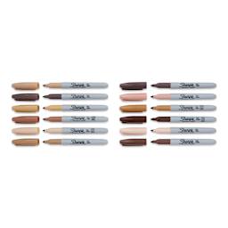 Sharpie Fine Point Permanent Markers - Portrait Colors, Set of 12 (markers with caps off)