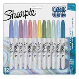 Sharpie Fine Point Permanent Markers - Mystic Gem Colors, Set of 12