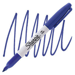 Sharpie Fine Point Permanent Marker - Intergalactic Indigo marker and swatch
