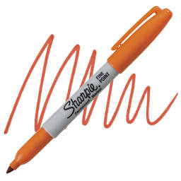 Sharpie Fine Point Permanent Marker - Orange marker and swatch
