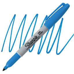 Sharpie Fine Point Permanent Marker - Turquoise marker and swatch