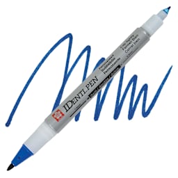 Sakura Identi-Pen Dual-Point Marking Pen - Blue pen and swatch