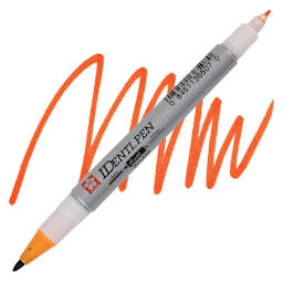Sakura Identi-Pen Dual-Point Marking Pen - Orange pen and swatch