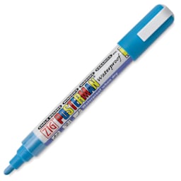 Kuretake Zig Posterman Paint Markers - Open angled Blue Medium Tip marker
