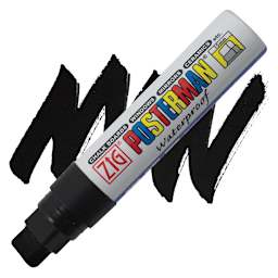 Zig Posterman Paint Marker - 15 mm, Black, Big and Broad marker and swatch