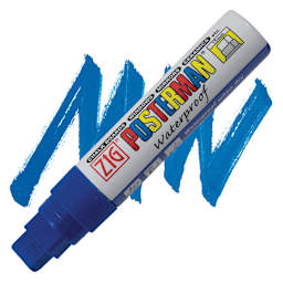 Zig Posterman Paint Marker - 15 mm, Blue, Big & Broad marker and swatch