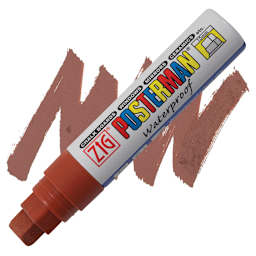 Zig Posterman Paint Marker - 15 mm, Brown, Big & Broad marker and swatch