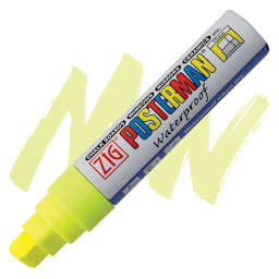 Zig Posterman Paint Marker - 15 mm, Fluorescent Yellow, Big & Broad marker and swatch