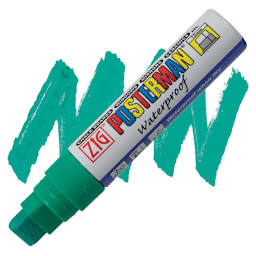 Zig Posterman Paint Marker - 15 mm, Green, Big & Broad marker and swatch