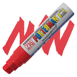 Zig Posterman Paint Marker - 15 mm, Red, Big and Broad Tip marker and swatch