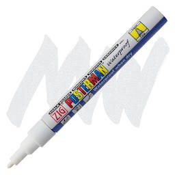 Zig Posterman Paint Marker - 1 mm, White, Fine Line marker and swatch