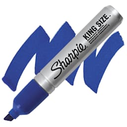 Sharpie King Size Marker - Blue, Wide marker and swatch