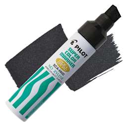 Pilot Super Color Refillable Marker - Black, Jumbo marker and swatch