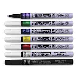 Sakura Pen-Touch Paint Marker Set - Components of Assorted Colors 7 pc set, with Purple cap removed