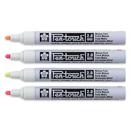 Sakura Pen-Touch Paint Markers - Fluorescent Colors, Medium Tip, Set of 4 (markers out of package)