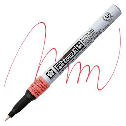 Sakura Pen-Touch Paint Marker - Extra Fine Tip, Fluorescent Red marker and swatch