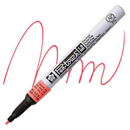 Sakura Pen-Touch Paint Marker - Fine Tip, Fluorescent Red marker and swatch