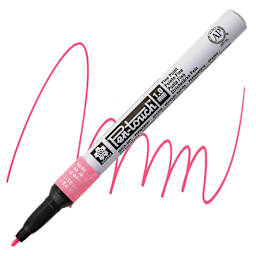 Sakura Pen-Touch Paint Marker - Fine Tip, Fluorescent Pink marker and swatch