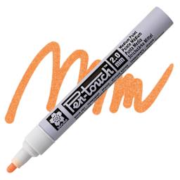 Sakura Pen-Touch Paint Marker - Medium Tip, Fluorescent Orange marker and swatch