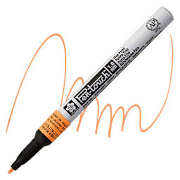 Sakura Pen-Touch Paint Marker - Fine Tip, Fluorescent Orange marker and swatch
