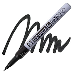 Sakura Pen-Touch Paint Marker -  Extra Fine Tip, Black marker and swatch