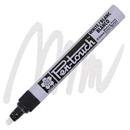 Sakura Pen-Touch Paint Marker - Medium Tip, White marker and swatch
