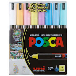 POSCA Paint Marker Set 8-Color PC-1MR Extra-Fine Soft Colours Set