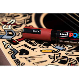 Posca Paint Markers - Set of 8, Dark Colors, Medium Bullet Tip, 2.5 mm