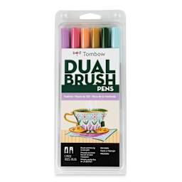 Tombow Dual Brush Pens - Teatime, Set of 6, front of packaging