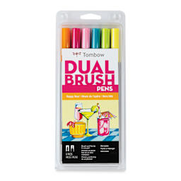 Tombow Dual Brush Pens - Happy Hour, Set of 6, front of packaging