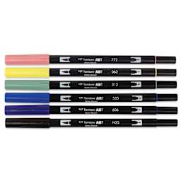 Tombow Dual Brush Manga Illustration Pens - Moon, Kit of 10, pen markers