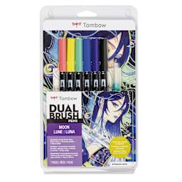 Tombow Dual Brush Manga Illustration Pens - Moon, Kit of 10, front of the packaging
