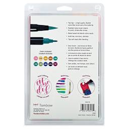 Tombow Dual Brush Pens - Cottage Colors, Set of 10 (back of package)