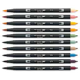 Tombow Dual Brush Pens - Cottage Colors, Set of 10 (set contents)