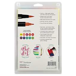 Tombow Dual Brush Pens - Retro Colors, Set of 10 (back of package)