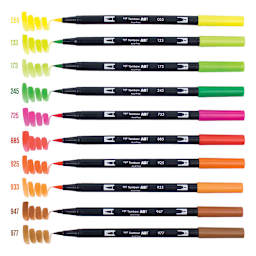 Tombow Dual Brush Pens - Set of 10, Citrus Colors