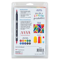 Tombow Dual Brush Pens - Primary Colors, Set of 10. Back of package.
