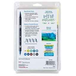 Tombow Dual Brush Pens - Landscape Colors, Set of 10. Back of package.