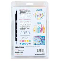 Tombow Dual Brush Pens - Pastel Colors, Set of 10. Back of package.