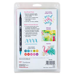 Tombow Dual Brush Pens - Tropical Colors, Set of 10. Back of package.