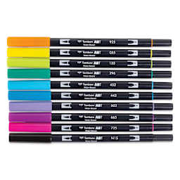 Tombow Dual Brush Pens - Eighties Colors, Set of 10 (set contents)