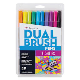 Tombow Dual Brush Pens - Eighties Colors, Set of 10