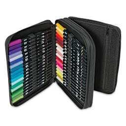 Tombow Dual Brush Pens - Set of 54 with Case (view one of open case)
