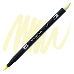 Tombow Dual Brush Pen - Lemon Cream pen and swatch